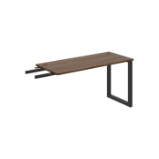 Pracovný stôl UNI O, kolmo reťaziaci, 140x75,5x60 cm, orech/čierna