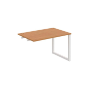 Pracovný stôl UNI O, k pozdĺ. reťazeniu, 140x75,5x80 cm, jelša/biela