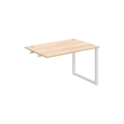 Pracovný stôl UNI O, k pozdĺ. reťazeniu, 140x75,5x80 cm, agát/biela
