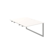Pracovný stôl UNI O, k pozdĺ. reťazeniu, 120x75,5x160 cm, biela/sivá