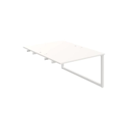 Pracovný stôl UNI O, k pozdĺ. reťazeniu, 120x75,5x160 cm, biela/biela