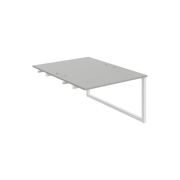 Pracovný stôl UNI O, k pozdĺ. reťazeniu, 120x75,5x160 cm, sivá/biela