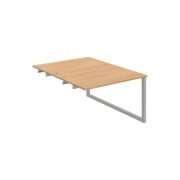 Pracovný stôl UNI O, k pozdĺ. reťazeniu, 120x75,5x160 cm, dub/sivá