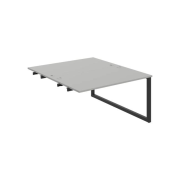 Pracovný stôl UNI O, k pozdĺ. reťazeniu, 140x75,5x160 cm, sivá/čierna