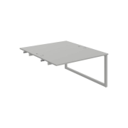 Pracovný stôl UNI O, k pozdĺ. reťazeniu, 140x75,5x160 cm, sivá/sivá