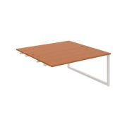 Pracovný stôl UNI O, k pozdĺ. reťazeniu, 160x75,5x160 cm, čerešňa/biela