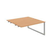 Pracovný stôl UNI O, k pozdĺ. reťazeniu, 160x75,5x160 cm, buk/sivá