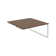 Pracovný stôl UNI O, k pozdĺ. reťazeniu, 160x75,5x160 cm, orech/biela