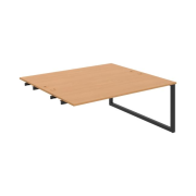 Pracovný stôl UNI O, k pozdĺ. reťazeniu, 180x75,5x160 cm, buk/čierna