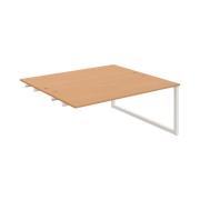Pracovný stôl UNI O, k pozdĺ. reťazeniu, 180x75,5x160 cm, buk/biela