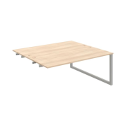 Pracovný stôl UNI O, k pozdĺ. reťazeniu, 180x75,5x160 cm, agát/sivá
