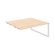 Pracovný stôl UNI O, k pozdĺ. reťazeniu, 180x75,5x160 cm, agát/biela