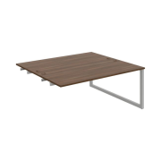 Pracovný stôl UNI O, k pozdĺ. reťazeniu, 180x75,5x160 cm, orech/sivá