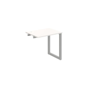 Pracovný stôl UNI O, k pozdĺ. reťazeniu, 80x75,5x60 cm, biela/sivá