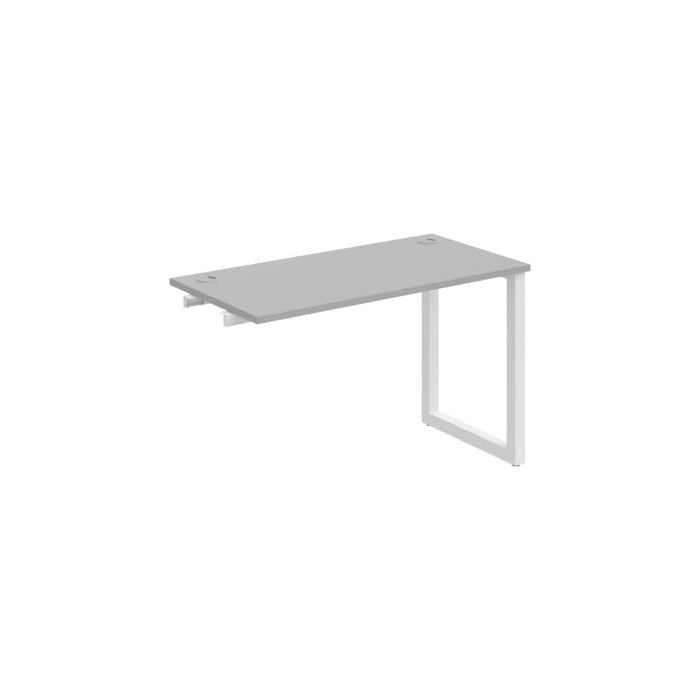 Pracovný stôl UNI O, k pozdĺ. reťazeniu, 120x75,5x60 cm, sivá/biela