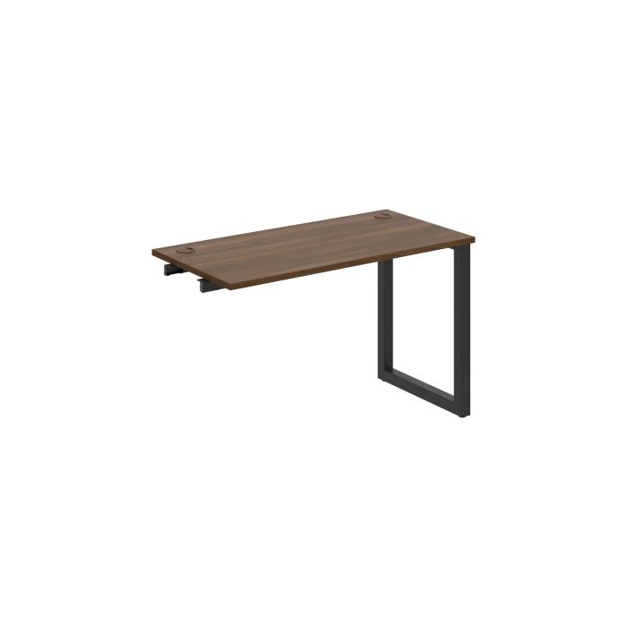 Pracovný stôl UNI O, k pozdĺ. reťazeniu, 120x75,5x60 cm, orech/čierna