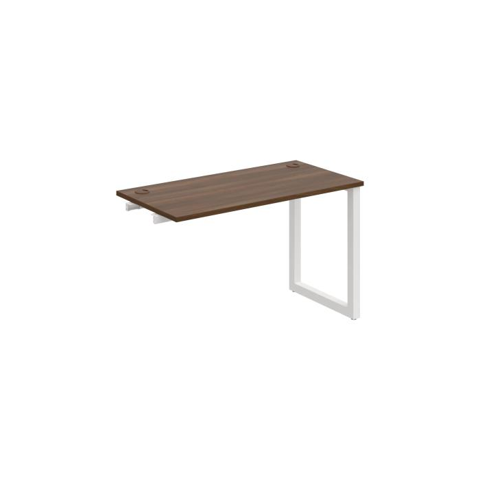 Pracovný stôl UNI O, k pozdĺ. reťazeniu, 120x75,5x60 cm, orech/biela