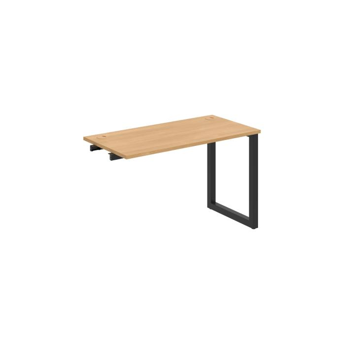 Pracovný stôl UNI O, k pozdĺ. reťazeniu, 120x75,5x60 cm, dub/čierna