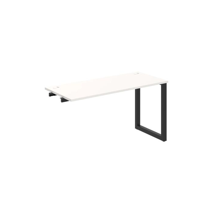 Pracovný stôl UNI O, k pozdĺ. reťazeniu, 140x75,5x60 cm, biela/čierna