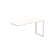 Pracovný stôl UNI O, k pozdĺ. reťazeniu, 140x75,5x60 cm, biela/biela