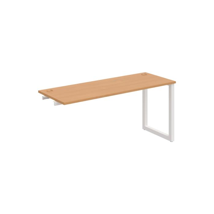 Pracovný stôl UNI O, k pozdĺ. reťazeniu, 160x75,5x60 cm, buk/biela