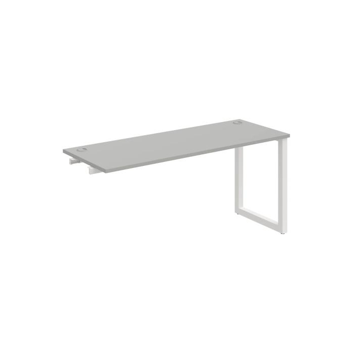 Pracovný stôl UNI O, k pozdĺ. reťazeniu, 160x75,5x60 cm, sivá/biela