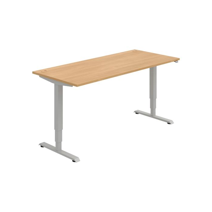 Pracovný stôl RUN, ZO, 3S, 180x64,5-130,5x80 cm, dub/sivá