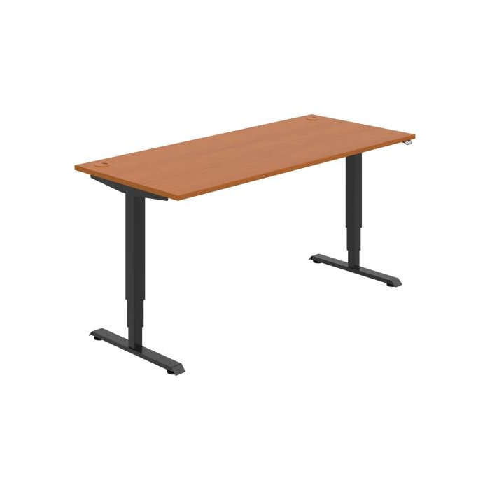 Pracovný stôl RUN, ZO, 3S, 180x64,5-130,5x80 cm, čerešňa/čierna