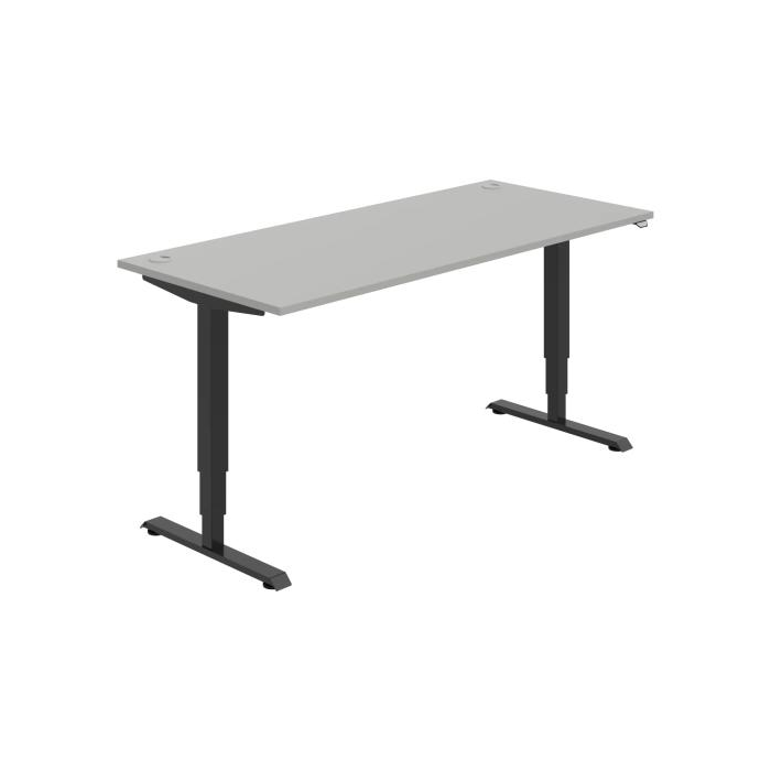 Pracovný stôl RUN, ZO, 3S, 180x64,5-130,5x80 cm, sivá/čierna