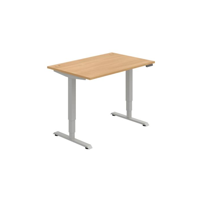 Pracovný stôl RUN, PO, 3S, 120x64,5-130,5x80 cm, dub/sivá