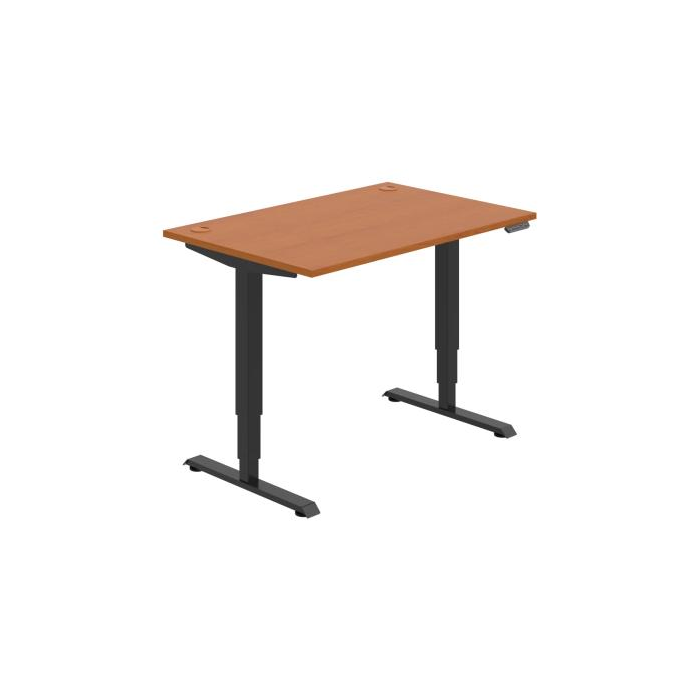Pracovný stôl RUN, PO, 3S, 120x64,5-130,5x80 cm, čerešňa/čierna