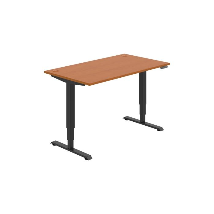 Pracovný stôl RUN, PO, 3S, 140x64,5-130,5x80 cm, čerešňa/čierna