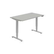 Pracovný stôl RUN, PO, 3S, 140x64,5-130,5x80 cm, sivá/sivá