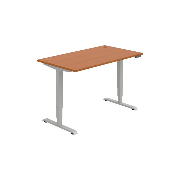 Pracovný stôl RUN, PO, 3S, 140x64,5-130,5x80 cm, čerešňa/sivá