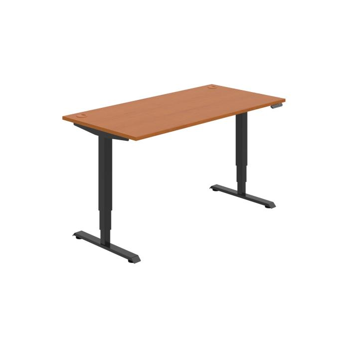 Pracovný stôl RUN, PO, 3S, 160x64,5-130,5x80 cm, čerešňa/čierna