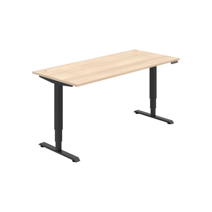Pracovný stôl RUN, PO, 3S, 180x64,5-130,5x80 cm, agát/čierna