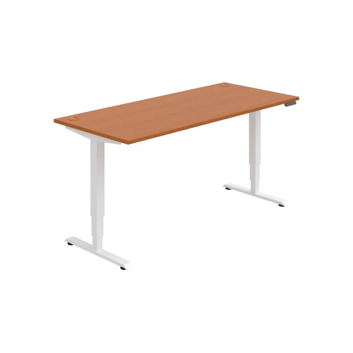 Pracovný stôl RUN, PO, 3S, 180x64,5-130,5x80 cm, čerešňa/biela