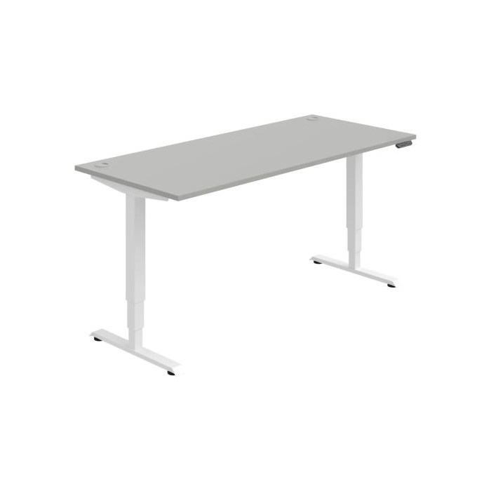 Pracovný stôl RUN, PO, 3S, 180x64,5-130,5x80 cm, sivá/biela