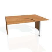Pracovný stôl Gate, ergo, ľavý, 160x75,5x120 cm, jelša/jelša