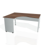 Pracovný stôl Gate, ergo, pravý, 160x75,5x120 cm, orech/sivá