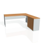 Pracovný stôl Gate, ergo, ľavý, 180x75,5x200 cm, jelša/sivá