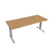 Pracovný stôl Motion, ZO, 3S, 180x61 - 128x80 cm, dub/sivá