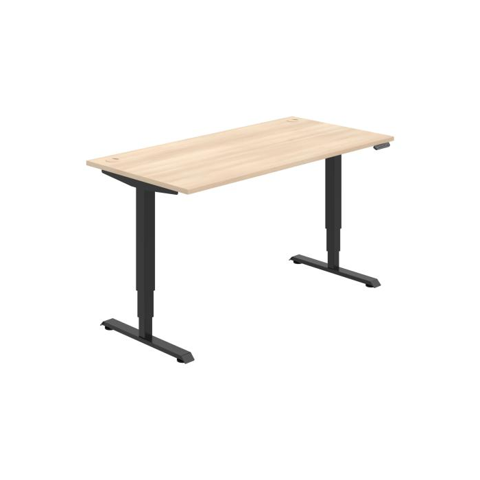 Pracovný stôl RUN, PO, 3S, 160x64,5-130,5x80 cm, agát/čierna