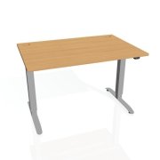 Pracovný stôl Motion, ZO, 3S, 120x61 - 128x80 cm, buk/sivá