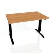 Pracovný stôl Motion, ZO, 3S, 120x61 - 128x80 cm, jelša/čierna