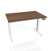 Pracovný stôl Motion, PO, 3S, 120x61 - 128x80 cm, orech/biela