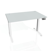 Pracovný stôl Motion, PO, 3S, 120x61 - 128x80 cm, sivá/biela