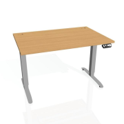 Pracovný stôl Motion, PO, 3S, 140x61 - 128x80 cm, buk/sivá