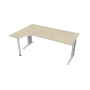 Pracovný stôl Cross, ergo, pravý, 180x75,5x120 cm, agát/kov