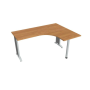 Pracovný stôl Flex, ergo, ľavý, 160x75,5x120 (60x60) cm, jelša/kov